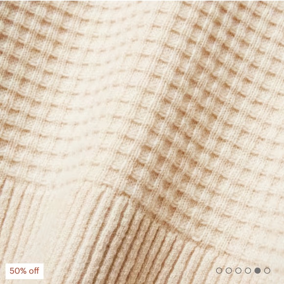 Everlane Belgium Waffle Henley Sweater ReCashmere Rust Red Sold Out Sz S - Picture 13 of 13